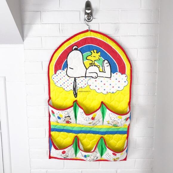 Peanuts Other - Vintage Peanuts Snoopy Charlie Brown Characters Cloth Hanging Organizer